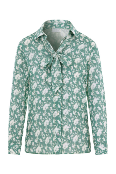 Printed blouse with tie