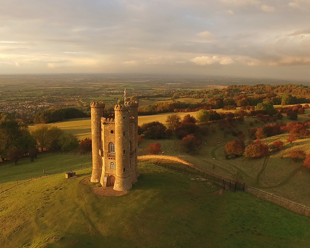 the folly and broadway tower in the cotswolds