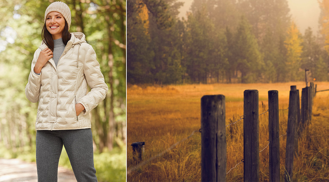 an autumn cream quilted jacket