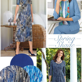 Bold patterns and plains in shades of blue for spring